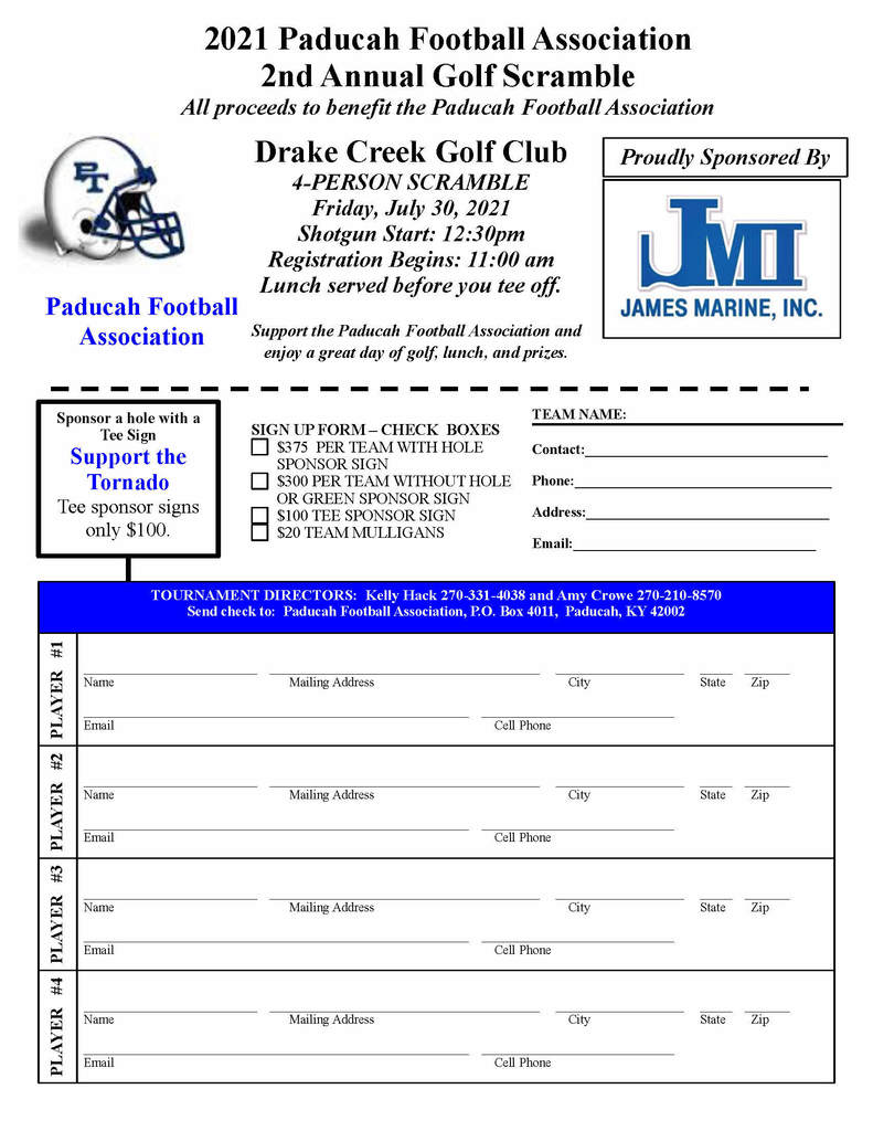 PFA Golf Scramble Registration