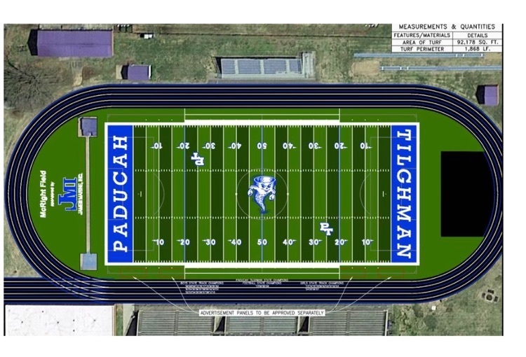 Tilghman turf field and upgraded track (fall 2022)